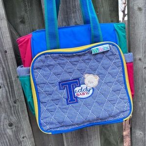 Vintage 90s McDonalds McBaby Teddy Baby Blue Red Yellow Green Diaper Bag